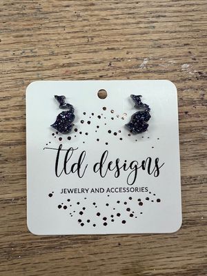TLD Small Michigan Purple Studs