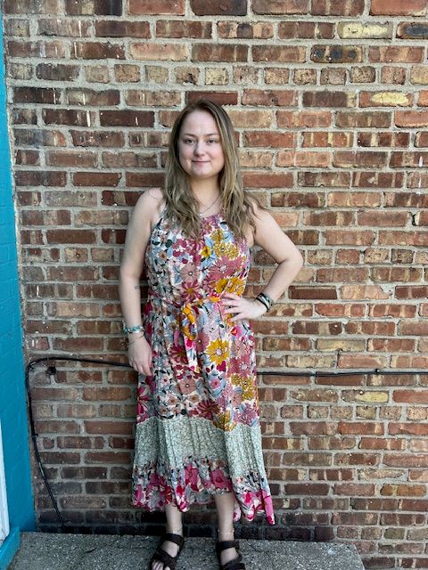 Henri Floral Halter HiLo Tie Dress