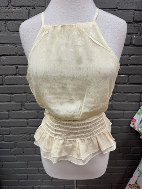 Serenity yellow sleeveless woven top