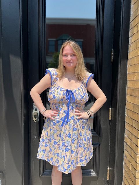 Hartley blue floral print dress