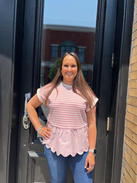 Maeve rose knit top