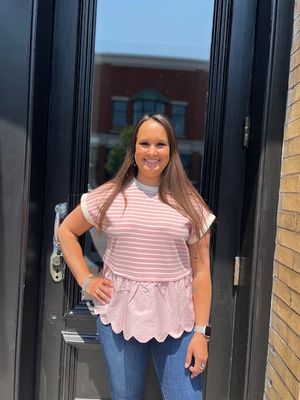Maeve rose knit top