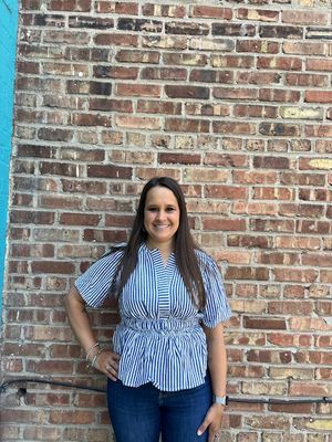 Addie stripped top with elastic waist band