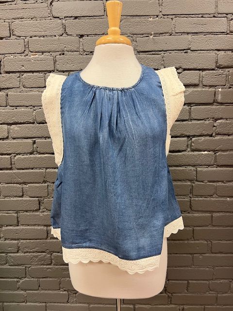 Jayde Chambray Tank w/ Lace