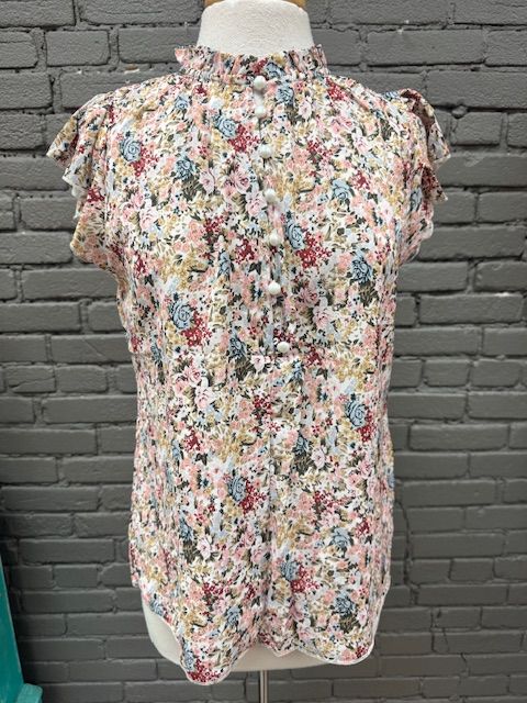 Astrid Boho Floral Ruffle Top