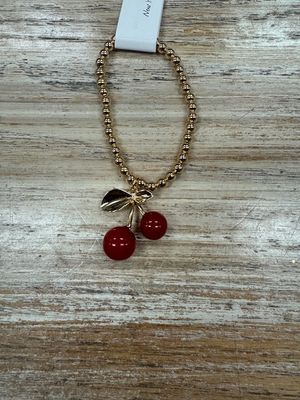 cherry bead stretch bracelet