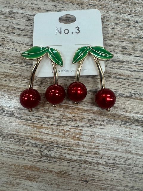 Cherry stud earrings