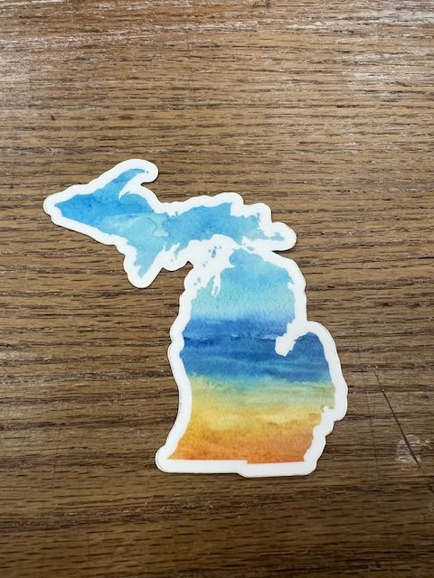 Michigan Sticker- Watercolor