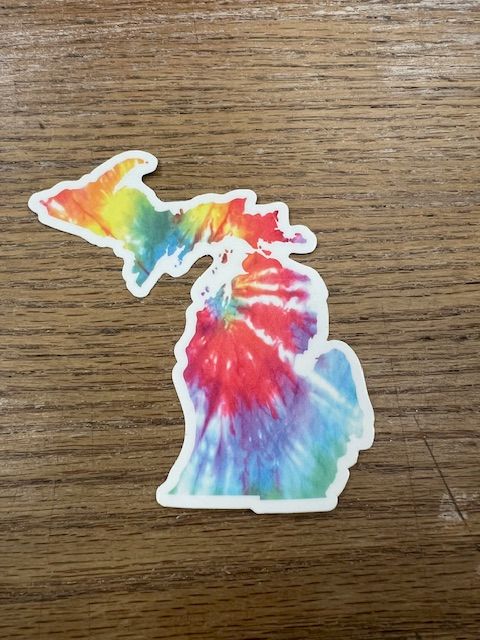 Michigan Sticker- Tie Dye