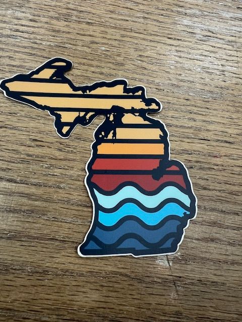 Michigan Sticker- Color Bars