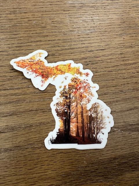 Michigan Sticker- Autumn Leaves