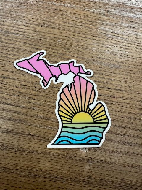 Michigan Sticker- Sunrise Gradient