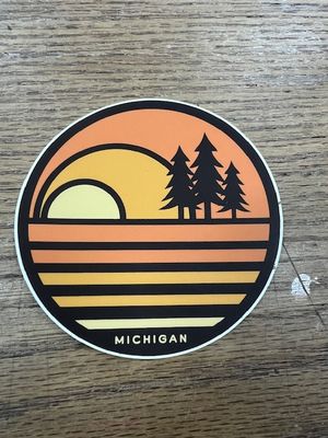 Michigan Sticker- Orange Sunset
