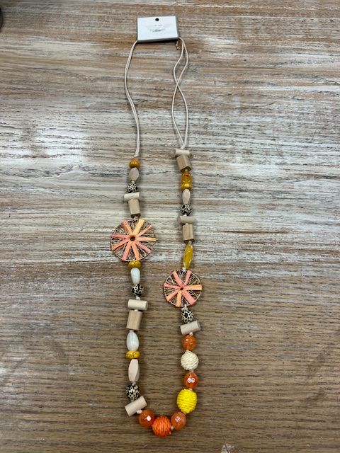 Corded Bead Pendants Necklace