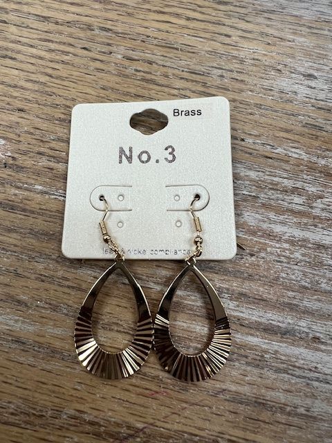 Gold Oval Hammered Earrings