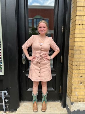 Wren stretched twill cowgirl mini dress