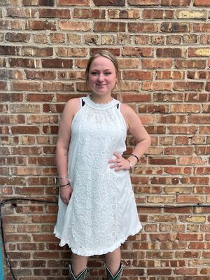 Nancy Floral Lace Halter Dress