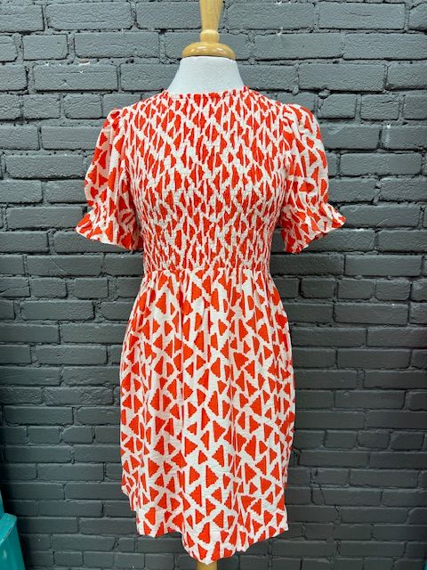 Magnolia Print Smock Dress