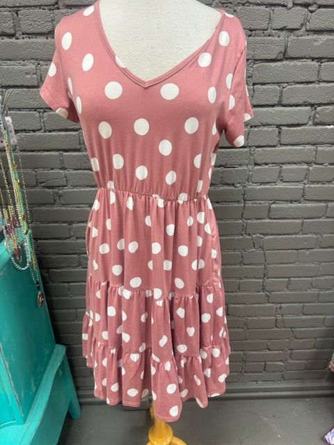 Ruthie Mauve Polka Dot Dress