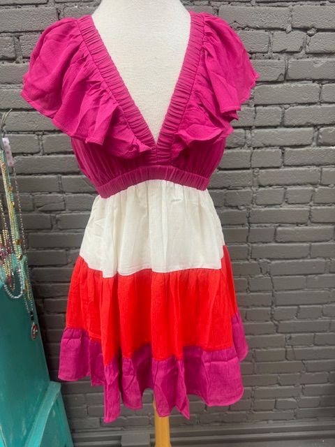 Lauren Colorblock Tiered Dress