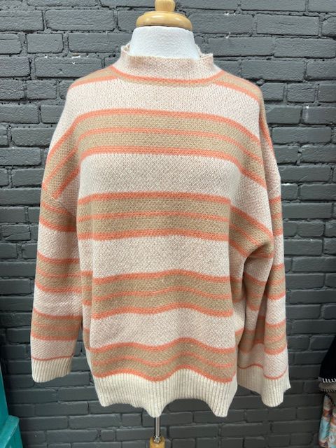 Quinnie Stripe Turtleneck Sweater