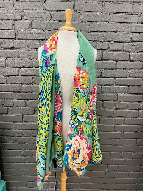 Green Leopard Scarf