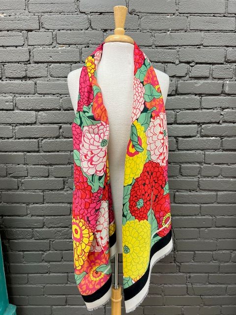 Black Flower Scarf
