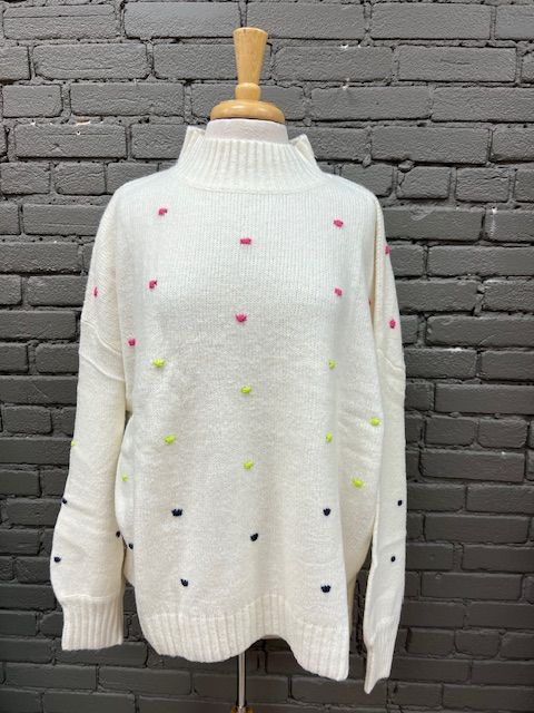 Novie Colorful PomPom Sweater
