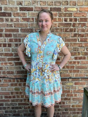 Freya Flutter Mixed Print Dress