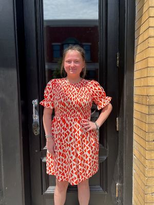 Magnolia Print Smock Dress