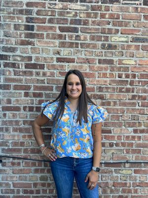 Kylie blue  piping printed top