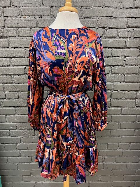 Lucy Abstract Belted Dress