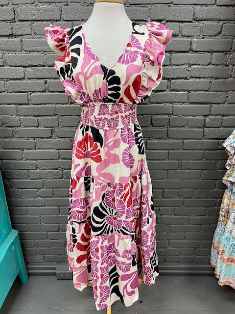 Clara Floral Smocked Midi Dress