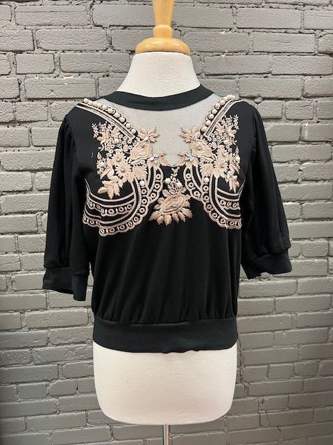 Rowan Embroid Rhinestone Shirt