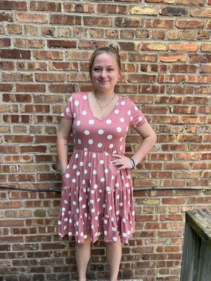 Ruthie Mauve Polka Dot Dress