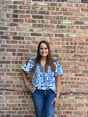 Frankie Paisley Stitched Ruffle Top