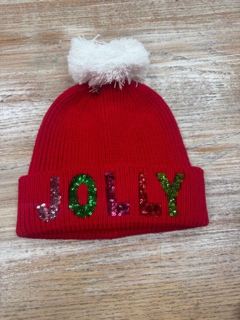 Jolly red holiday beanie