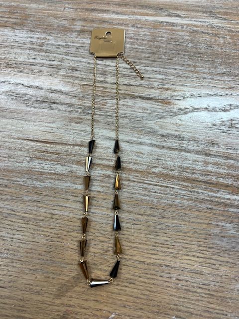Gold Bronze Beaded Necklace