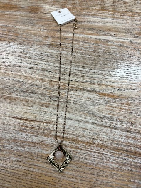 Long Bronze Pendant w/ Bead