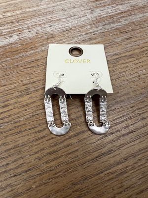 Silver Hinged Oval Earrings