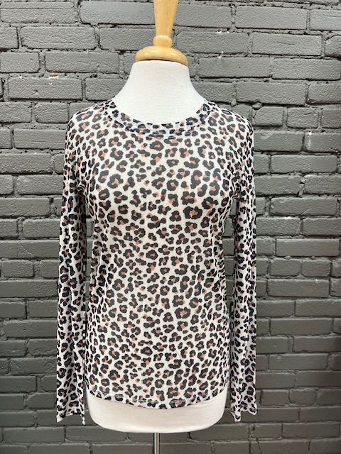 Martha Leopard mesh long sleeve