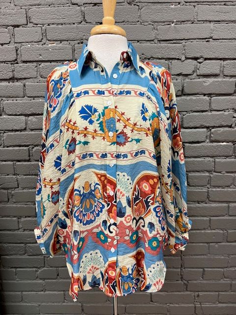 Greta Printed Button Down Shirt