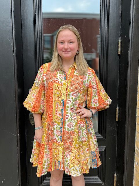 Nora Mixed Print Shirt Dress