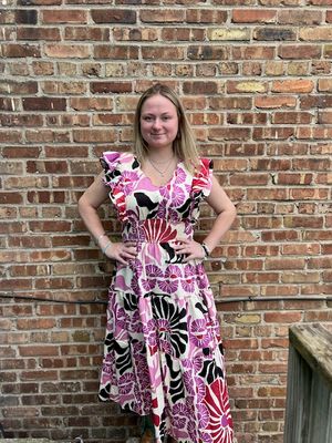 Clara Floral Smocked Midi Dress