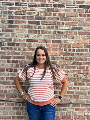 Havana Striped Puff Sleeve Top