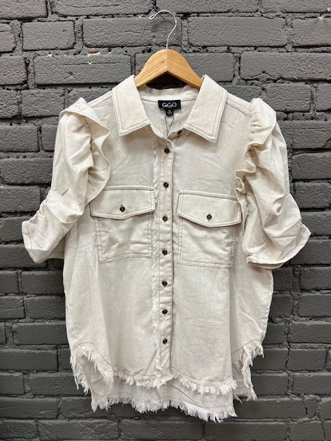 Melanie Ruffled Button Up Shirt