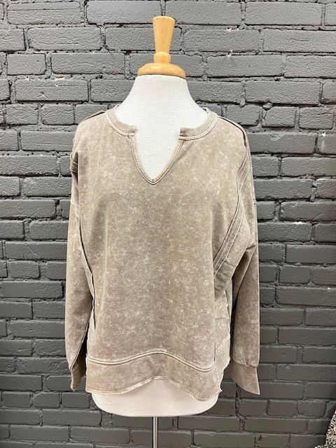Wanda Washed Exposed Seam LS