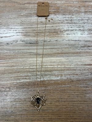 Gold Spider Ish Pendant Necklace