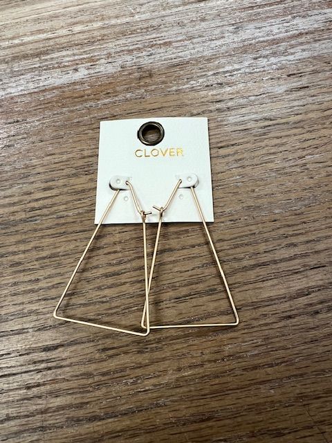 Gold Rectangle Wire Earrings