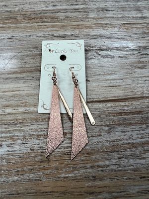 Long Rose Gold/Gold Shaped Earrings